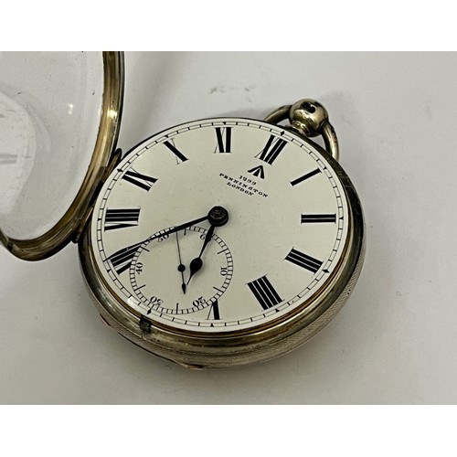 5101 - PENNINGTON OF LONDON: A 19th Century silver open-faced pocket chronometer with enamelled Roman dial,... 