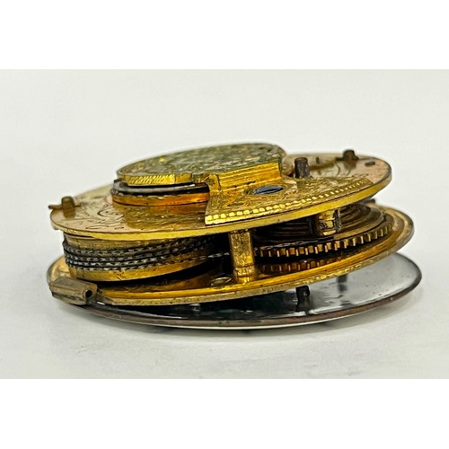 5123 - GEORGE GRAHAM OF LONDON: An early-mid 18th Century pocket watch movement with chain fusee and verge ... 