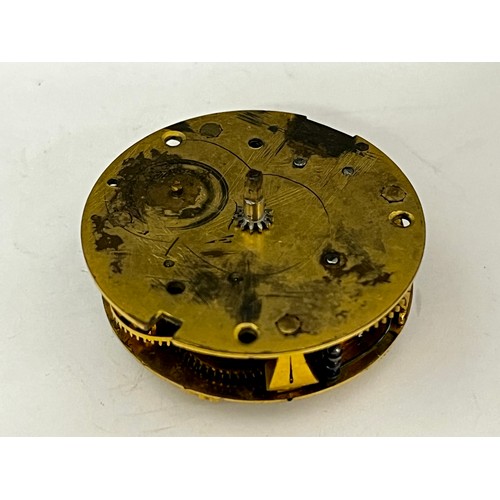 5120 - HARMAR OF LONDON: An 18th Century pocket watch movement, chain fusee movement, no dial, 4.2cm diamet... 