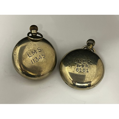 5142 - A Selex Railwayman's pocket watch, Roman dial with subsidiary seconds, case back marked L.N.E.R. Ex.... 