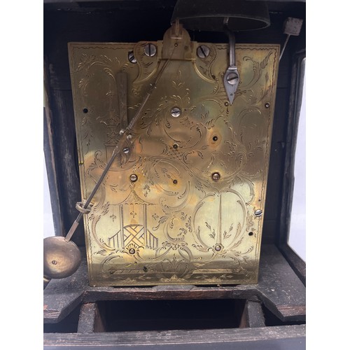 5002 - EDWARD CLARKE OF LONDON: A George III ebonised cased bracket clock, the silvered engraved convex dia... 