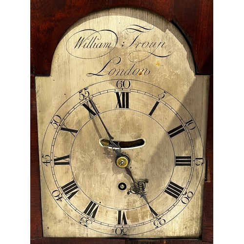 5014 - WILLIAM TROUP OF LONDON: A George III mahogany cased bracket timepiece, the silvered arched dial wit... 