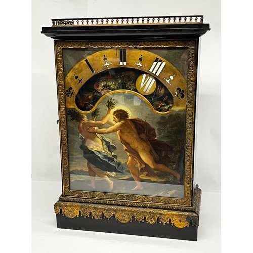 5001 - LORENZO DE RUGGIERO OF NAPOLI: A rare 17th Century Italian Night Clock, the exquisite painted front ... 