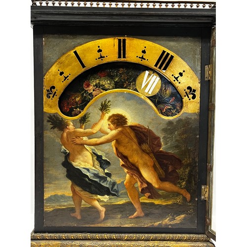 5001 - LORENZO DE RUGGIERO OF NAPOLI: A rare 17th Century Italian Night Clock, the exquisite painted front ... 