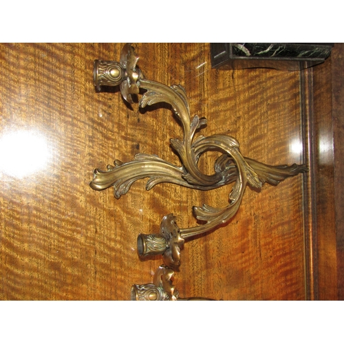 1002 - A pair of French late 19th/early 20th Century cast brass wall sconces/appliques, 34cm long