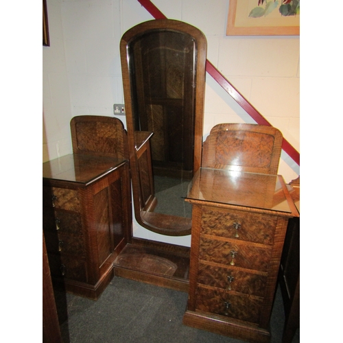 1007 - An early 20th Century dressing chest with eight drawers on plinth base, 166cm tall x 152cm wide x 55... 