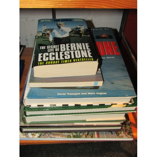 1091 - A selection of Formula 1 related books including Bernie Ecclestone and Damon Hill, mostly limited an... 