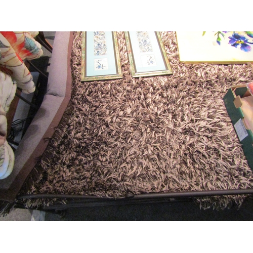 1096 - A brown shag pile rectangular rug