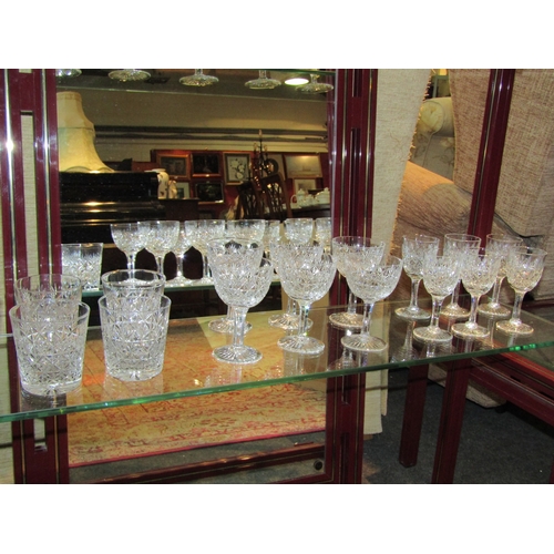 1131 - A Webb crystal table service of drinking glasses, four sets of six