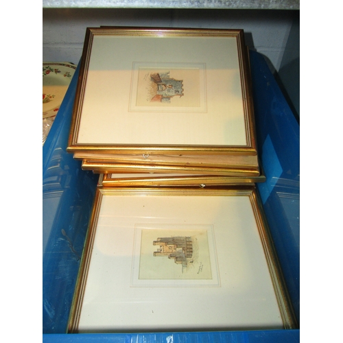 1197 - Twenty watercolours of various Norwich gate scenes, each gilt framed and glazed, image sizes approxi... 