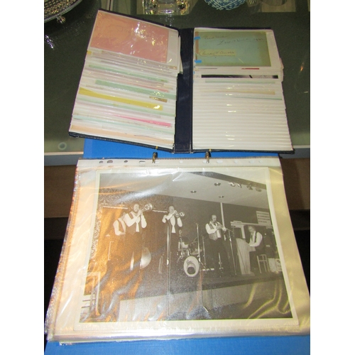 1214 - Assorted film, music, showbiz & entertaiment ephemera including album of press photographs of singer... 