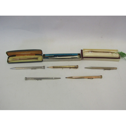 1296 - A collection of vintage propelling pencils to include two silver and rolled gold