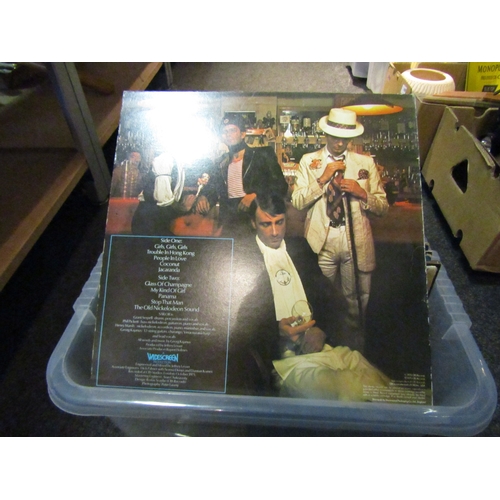 1420 - A box of 1970's vinyl albums including Pete and Dud, The Who, Slade and Status Quo cassettes