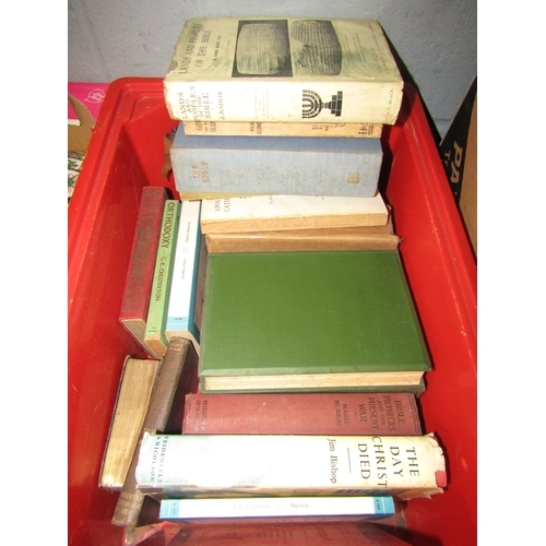 1225 - A box of assorted books including leather bound 