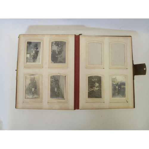 1344 - A Victorian photograph album containing domestic Edwardian and Victorian photographs, spine a/f