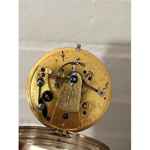 5097 - A 19th Century silver open-faced chronometer pocket watch, enamelled Roman dial (hairlined) with sub... 