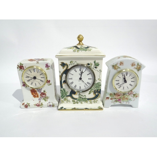 4188 - A Masons 'Chartreuse' mantel clock together with two similar examples (3)