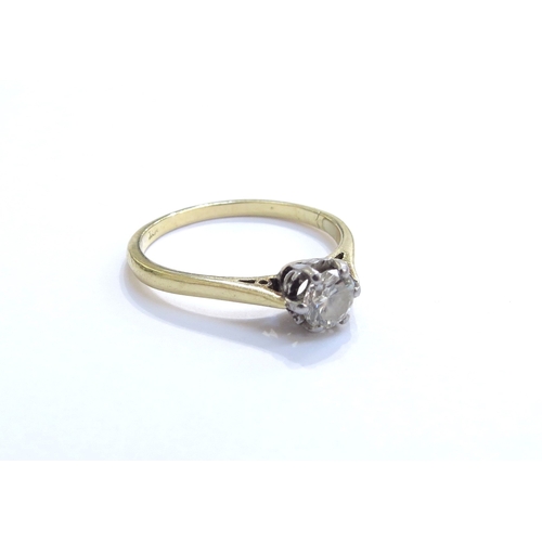 6285 - An 18ct gold platinum set diamond solitaire 0.50ct approx. Size R, 2.9g