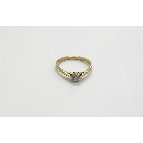 6392 - An 18ct gold diamond solitaire ring. Size Q, 2.3g