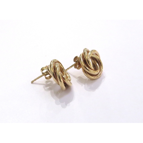 6327 - A pair of 9ct gold Knot earrings, 2.5g