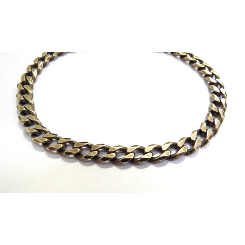 6341 - A gold curb link bracelet, stamped 9k, 375, 22cm long, 16.1g