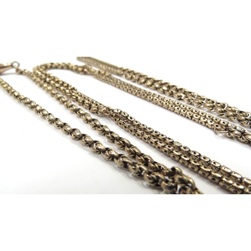 6218 - A 9ct gold guard chain, 104cm long, 18.5g