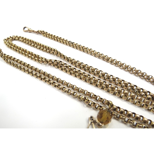 6214 - A 9ct gold guardchain, 146cm long, 28.5g