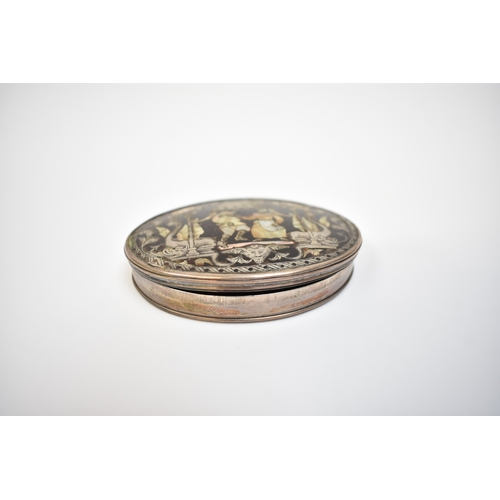 8012 - A late 17th/early 18th Century tortoiseshell and silver oval snuff box with stand away hinge.  The t... 