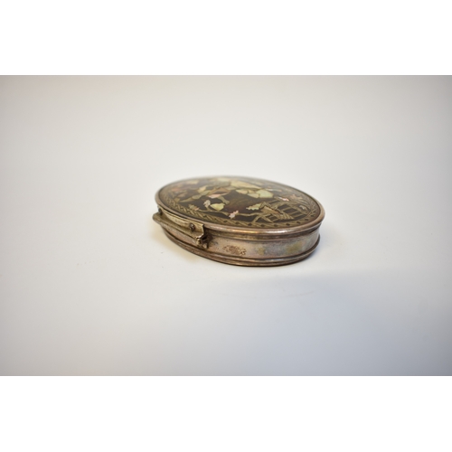 8016 - Late 17th/early 18th Century tortoiseshell  and silver oval snuff box with stand away hinge. The top... 