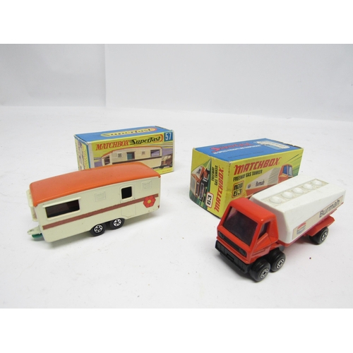 5127 - Four boxed Matchbox Superfast diecast vehicles to include 57 Trailer Caravan, 19 Road Dragster, 64 M... 