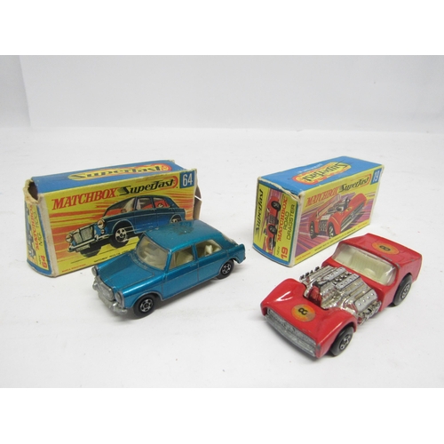 5127 - Four boxed Matchbox Superfast diecast vehicles to include 57 Trailer Caravan, 19 Road Dragster, 64 M... 