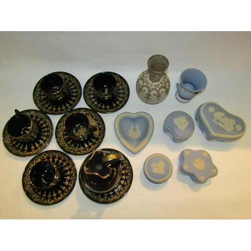 4233 - A selection of Wedgwood Jasperware, a G&S Ltd. Victoria part coffee set, a/f, and a vase