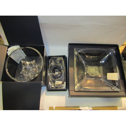 4312 - A Da Vinci crystal fruit bowl, bonbon dish and conical bowl, all boxed (3)