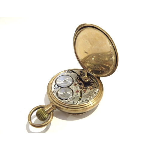 6232 - A 9ct gold cased fob watch, Waltham and Co, 