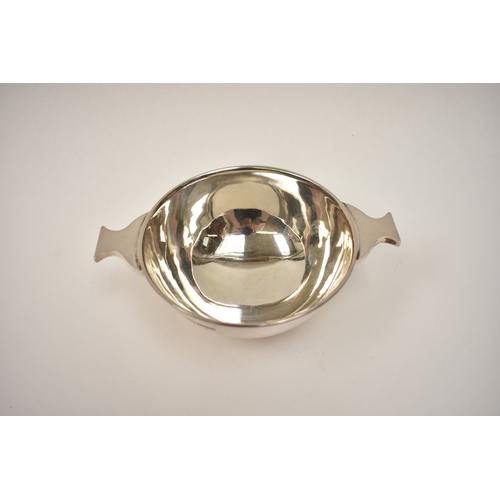 8072 - A Lee & Wigfall silver porringer monogrammed and inscribed 26th October 1914, Sheffield 1914, 5.2cm ... 