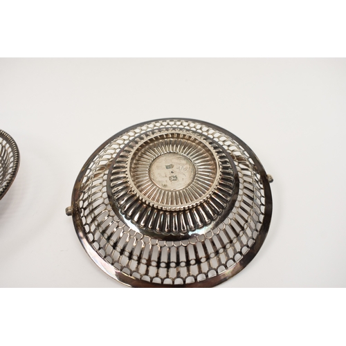 8068 - A pair of Georgian Thomas Price pierced basket form bon bon dishes, 12.5cm diameter, 209g