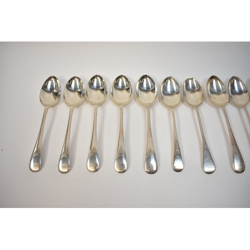 8149 - Fifteen old English pattern silver spoons, six by Holland, Son & Slater, London 1883, six by Atkin B... 