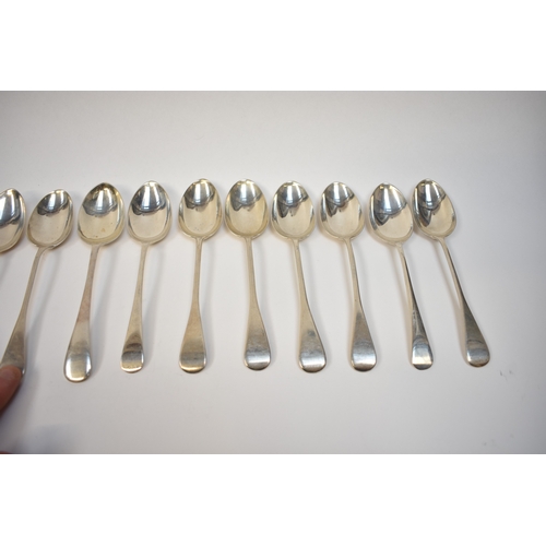 8149 - Fifteen old English pattern silver spoons, six by Holland, Son & Slater, London 1883, six by Atkin B... 