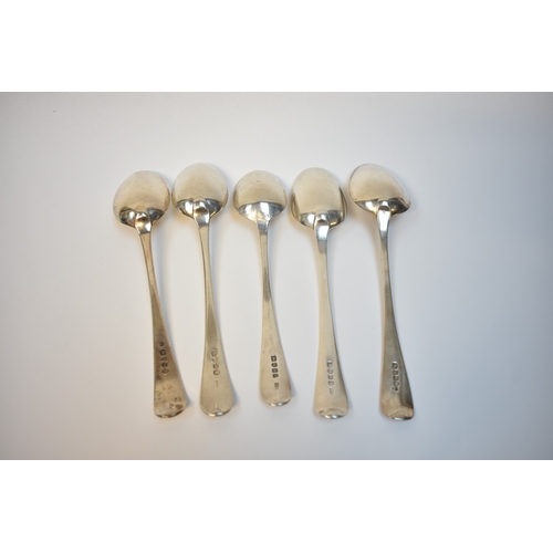 8112 - Five George III London silver spoons, 2 x 1809, 1813, 1803, 1797, four have monogram to handle, 319g... 