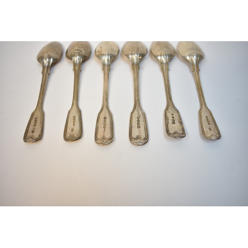 8115 - Six Victorian Chawner and Co teaspoons with monogram to handle, London 1846 and five others, 170g