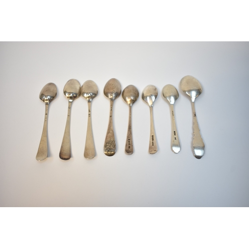 8116 - Eight various tea/coffee spoons with fancy handles ranging from Georgian to early 20th Century, 114g