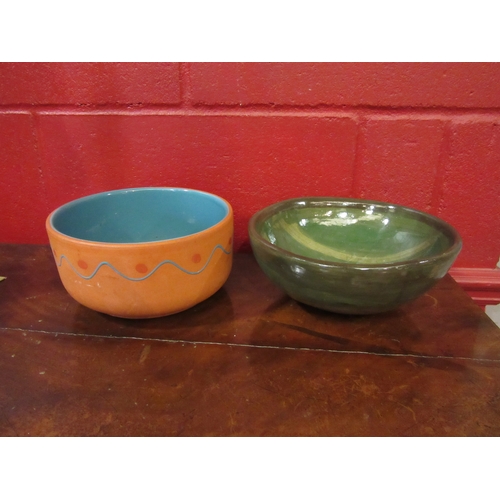 4189 - Two Studio pottery bowls, one marked to base