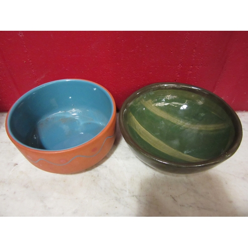 4189 - Two Studio pottery bowls, one marked to base