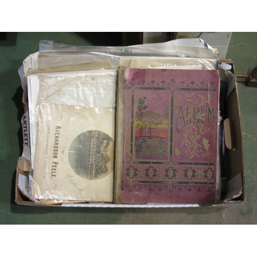 4231 - A box of assorted ephemera including a Victorian scrap album, various prints, booklets etc.