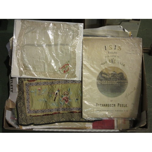 4231 - A box of assorted ephemera including a Victorian scrap album, various prints, booklets etc.