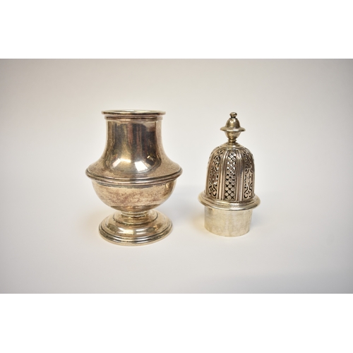 8081 - A George II Paul Crespin silver sugar caster of vase shape, no date letter mark but thought to be ci... 