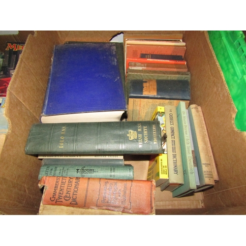 2068 - Two boxes of miscellaneous 18th/19th/20th Century foreign language books; including German primer, F... 