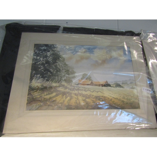 1310 - IAN KING: Two mounted watercolours on paper of farm and rural scenes, both signed bottom right, both... 