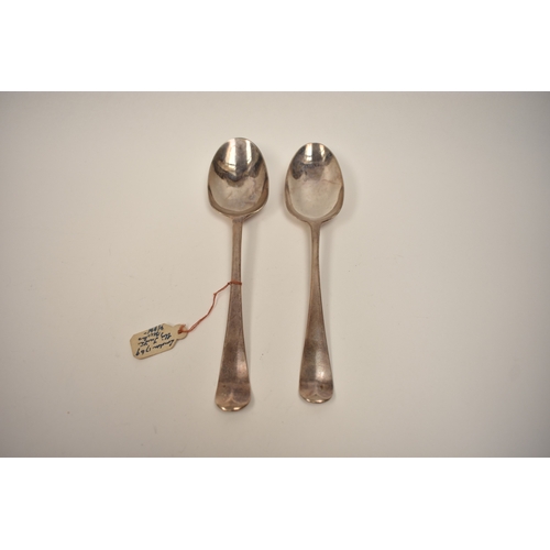 8131 - A pair of George III Elizabeth Tookey silver Hanoverian rats-tail spoons, both London 1769, 105g