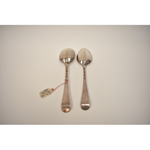 8131 - A pair of George III Elizabeth Tookey silver Hanoverian rats-tail spoons, both London 1769, 105g